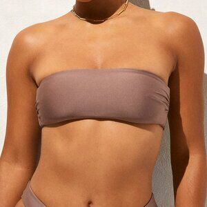 J. Crew Bandeau Bikini top in Classic Sculpt, Smoky Willow Wood, Sz XL